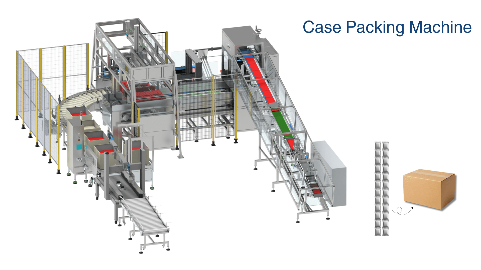 ICS-200 – Fully Automated Case Packer Machine & Automation for Strip of Pouches — case packers machine manufacturer in India
