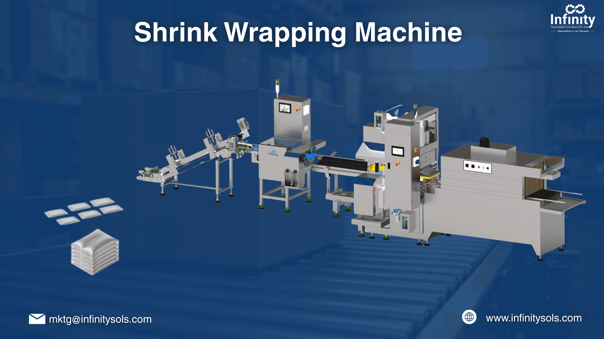 Shrink Wrapping Machine for FMCG, food, pharma Indurties
