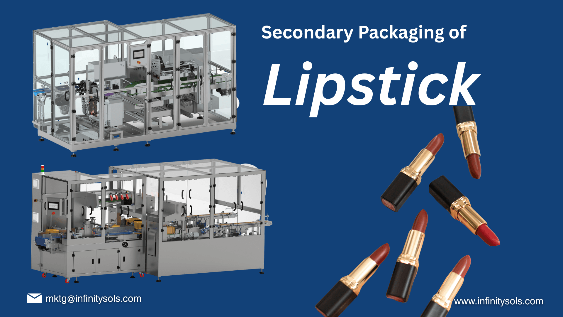 Secondary Packaging for Lipstick production lines