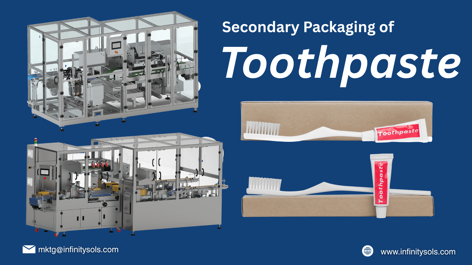 Secondary Packaging of Toothpaste : Paste To Box Automation