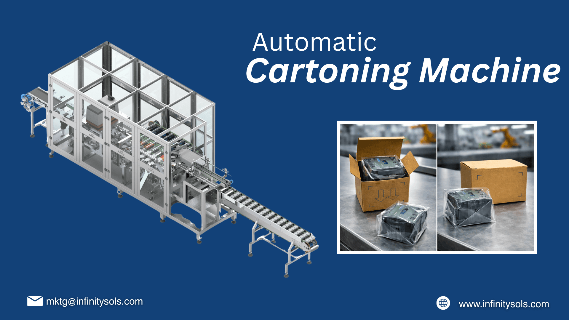 Auto cartoning machine for Blister, Bottles, Tubes, Pouches