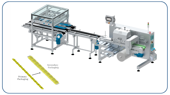 Secondary Packaging Machine for Strip of Pouches