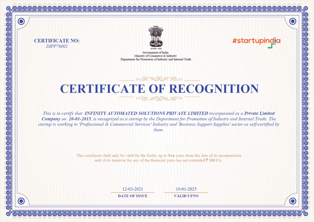 startup certificate L 1 1